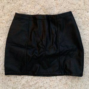 Black Faux Leather Skirt